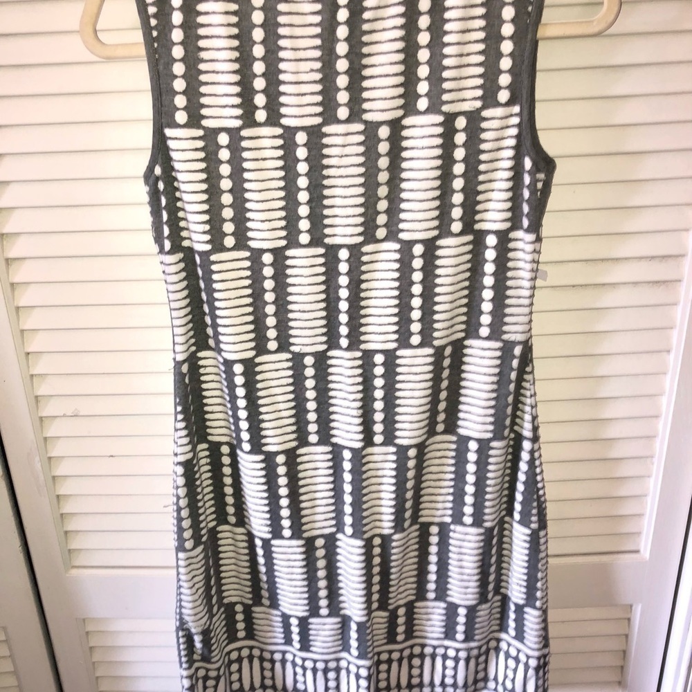 Max studio mini shift dress gray and white sleeveless size small - Picture 6 of 8